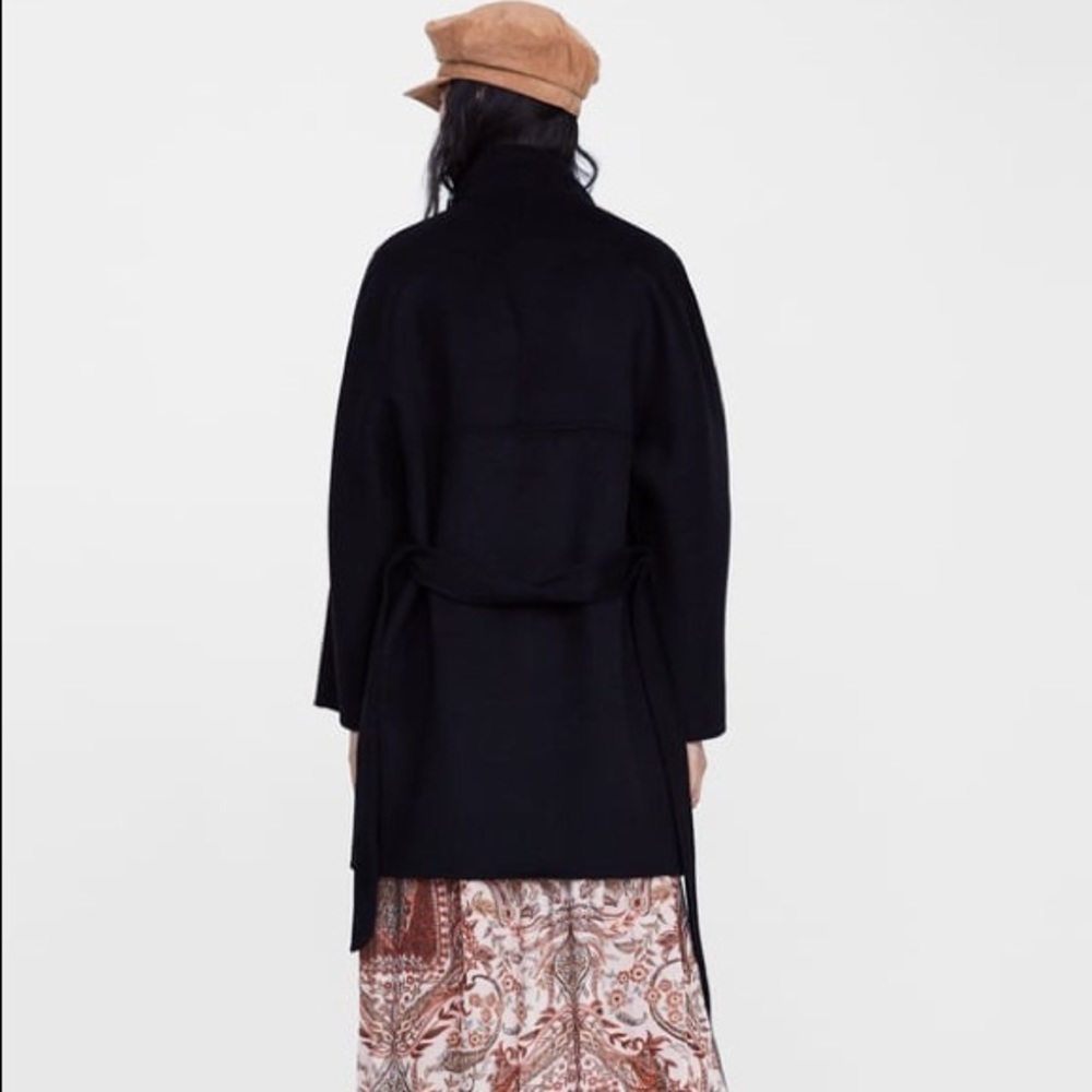 🌰 Zara Black Wool Collar Coat